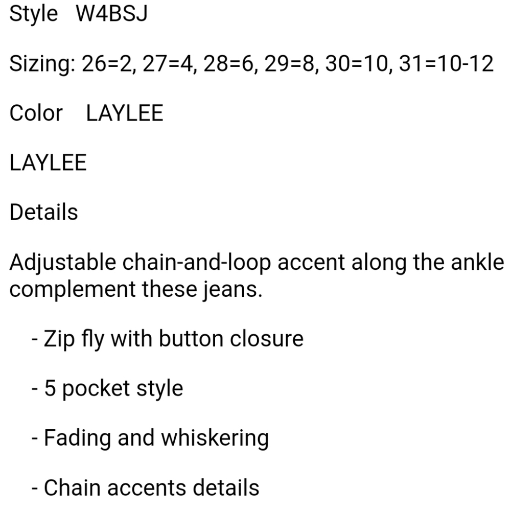 3ร1 NYC BIJOU STIRRUP JEAN LAYLEE PANT. - Picture 12 of 13